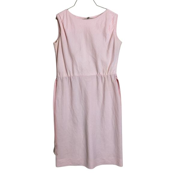 Ann Colby VINTAGE pink‎ white stripe sheath dress with fabric belt Size XL - Picture 1 of 11